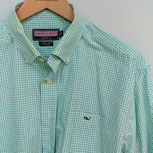 Vineyard Vines Green Gingham Button Down Tucker XL